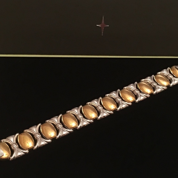 NEW STERLING SILVER WITH 18K GOLD OVERLAY BRACELET - Picture 3 of 8